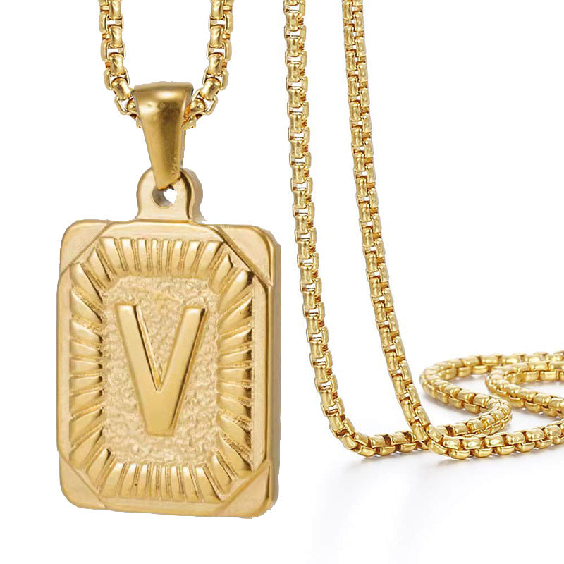 Colliers dorés simples en acier inoxydable Hip Hop pour hommes