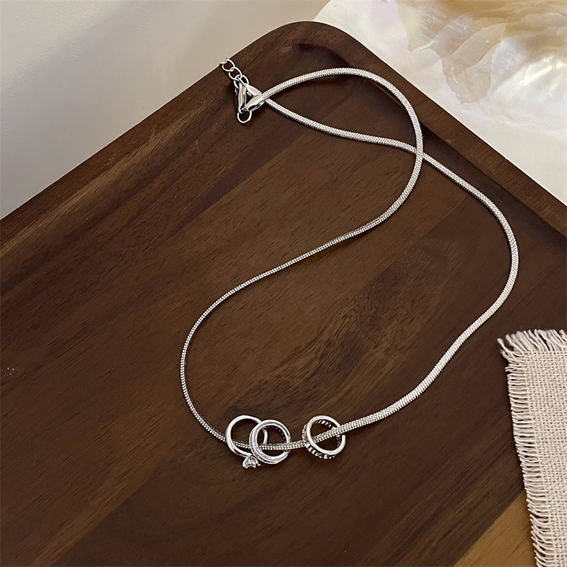 Style Circle Titanium Steel Female Temperament Necklaces