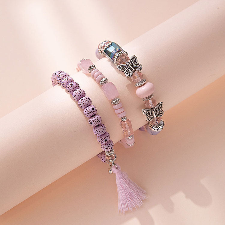 Beliebte handgefertigte Bodhi-Perlenarmbänder aus Schmetterlingsglas