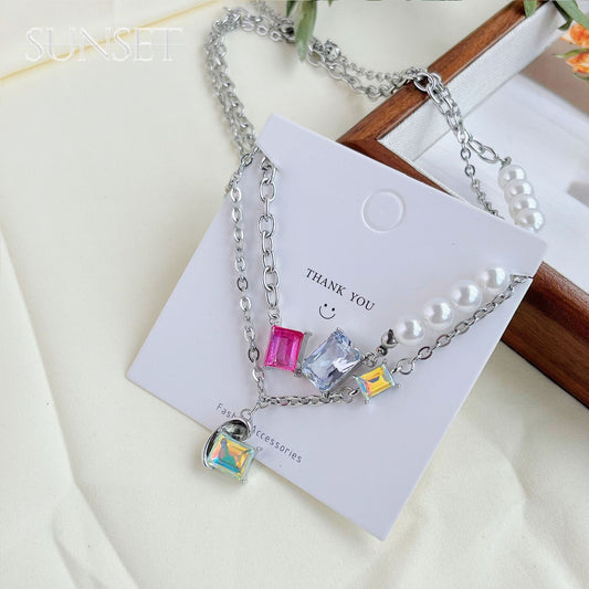 Colliers de luxe en perles pour femmes, Style doux et tendance, légers, de luxe, minoritaires
