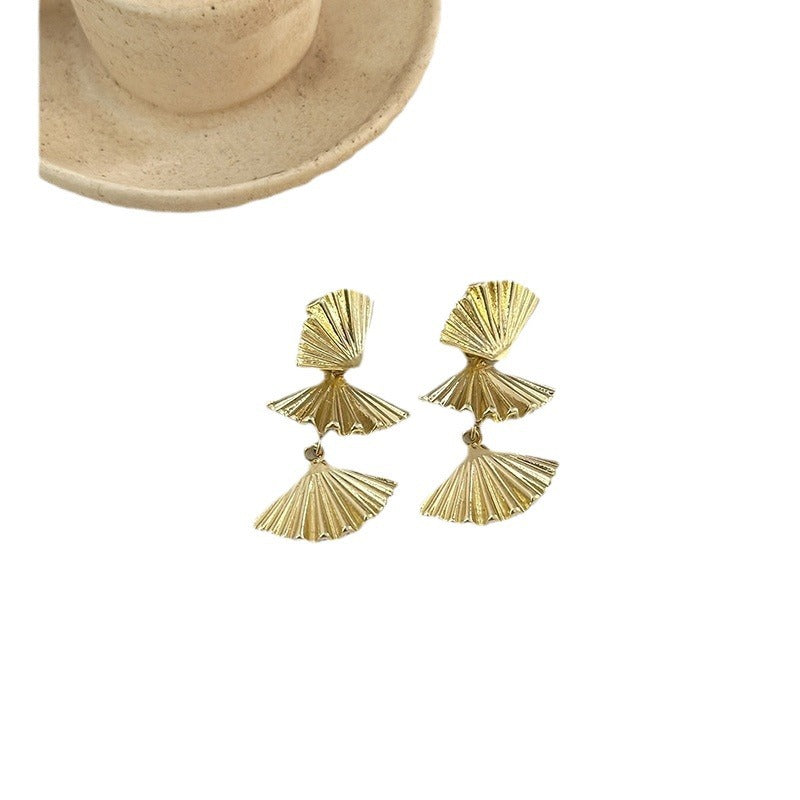 Retro Chinese Fan-shaped Folding Fan Unique Rings