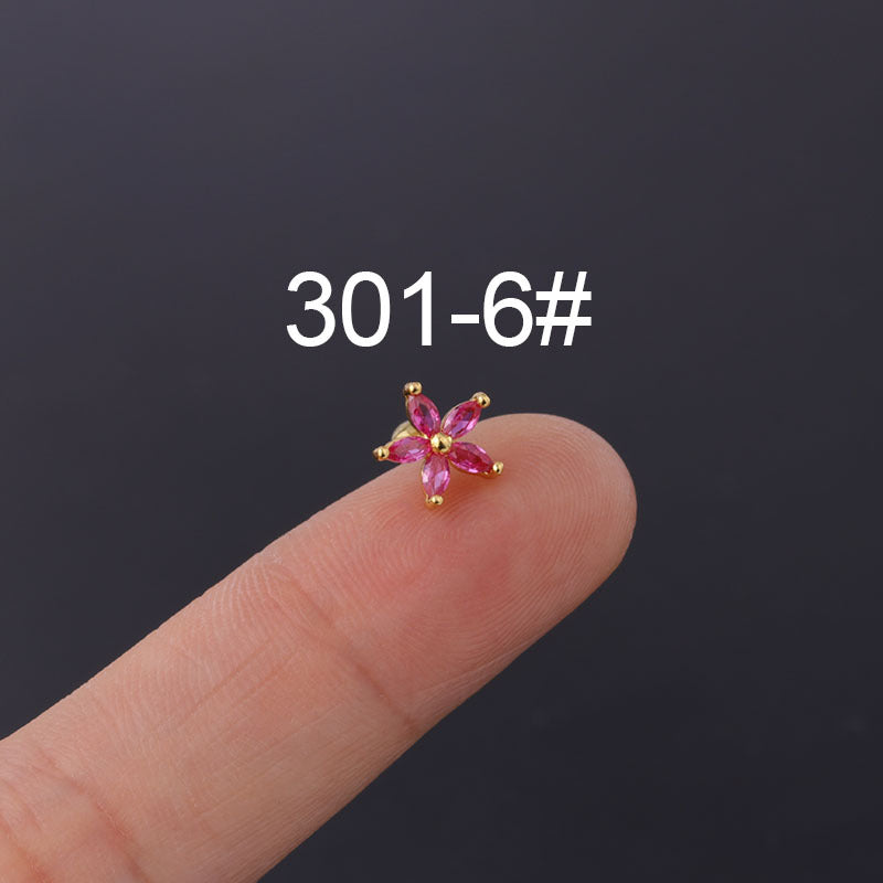 Daisy Flower Ear Bone Stainless Steel Earrings