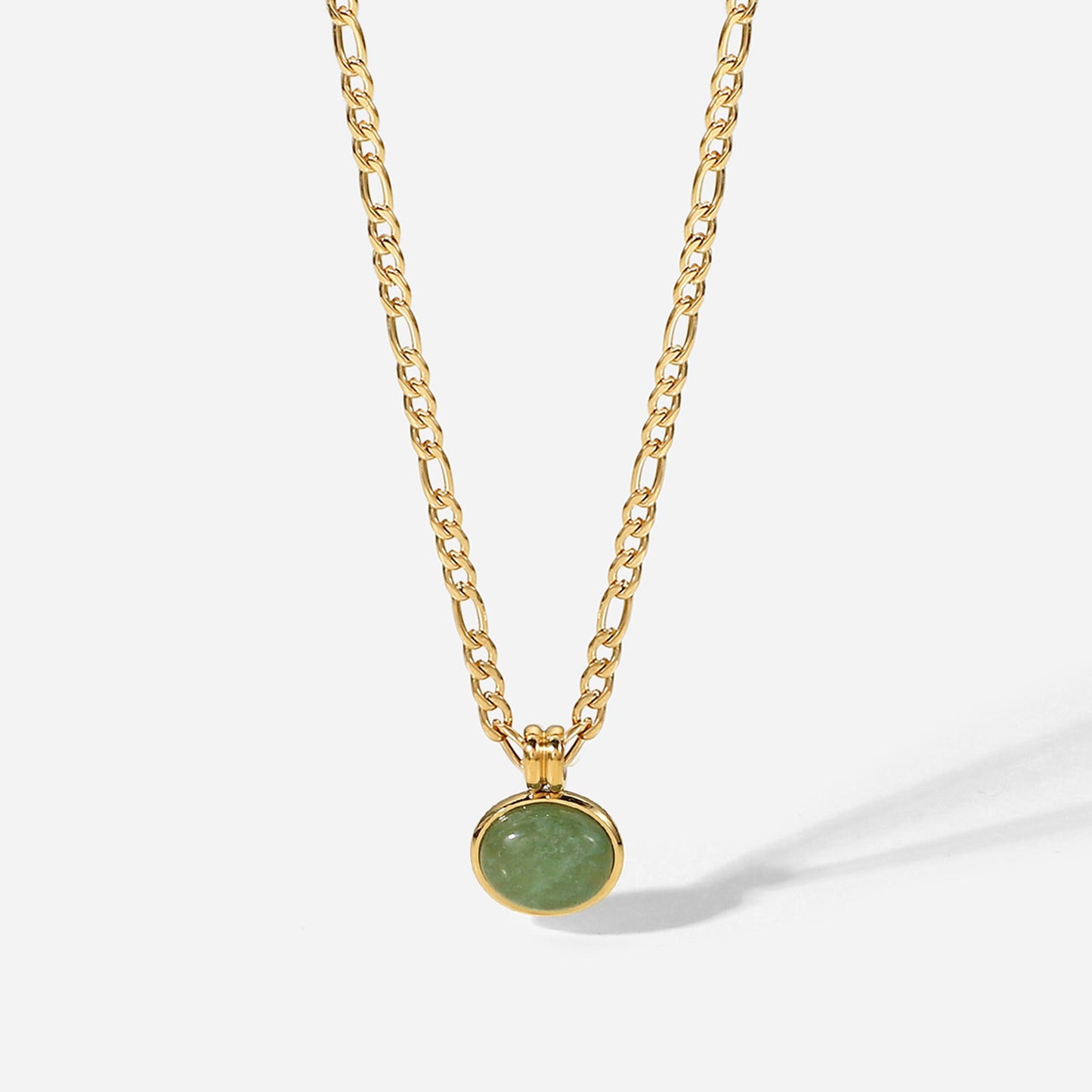 Women's Pendant Figaro Chain Stainless Steel Vintage Necklaces