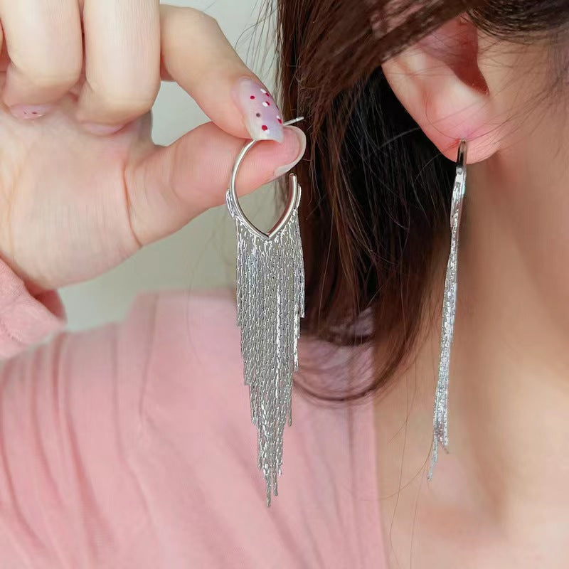 Women's Tassel Geometric Fashion Personality Metal Chain Earrings