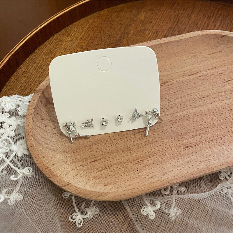 Women's Set Butterfly Exquisite Small Design Earrings