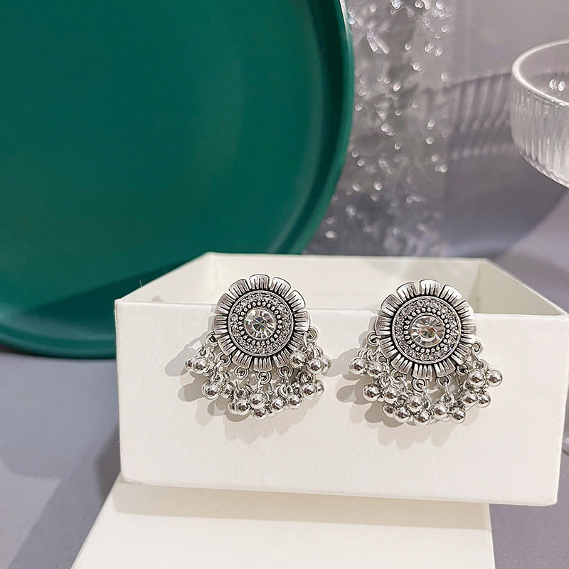 Women's Vintage Tassel Bohemian Stitching Round Exotic Earrings