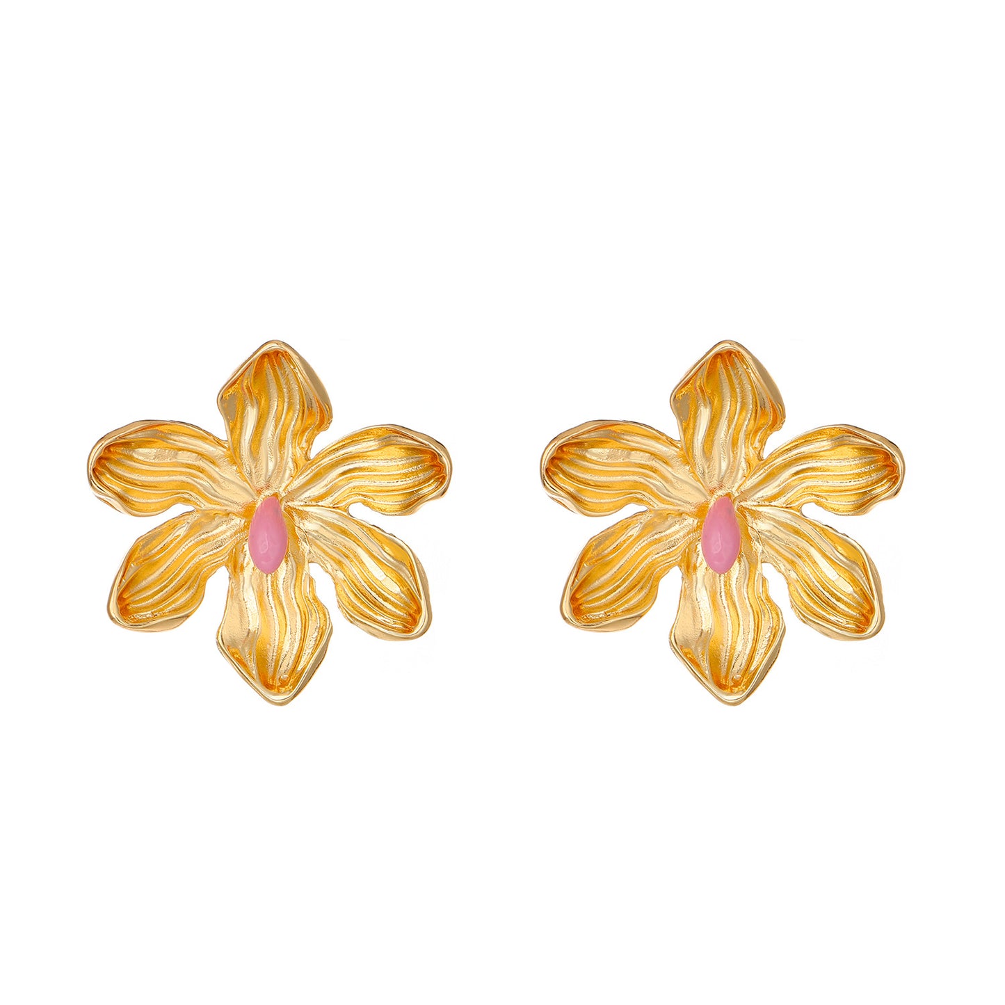 Women's Personalized Exaggerated Color Alloy Flower Barbie Earrings
