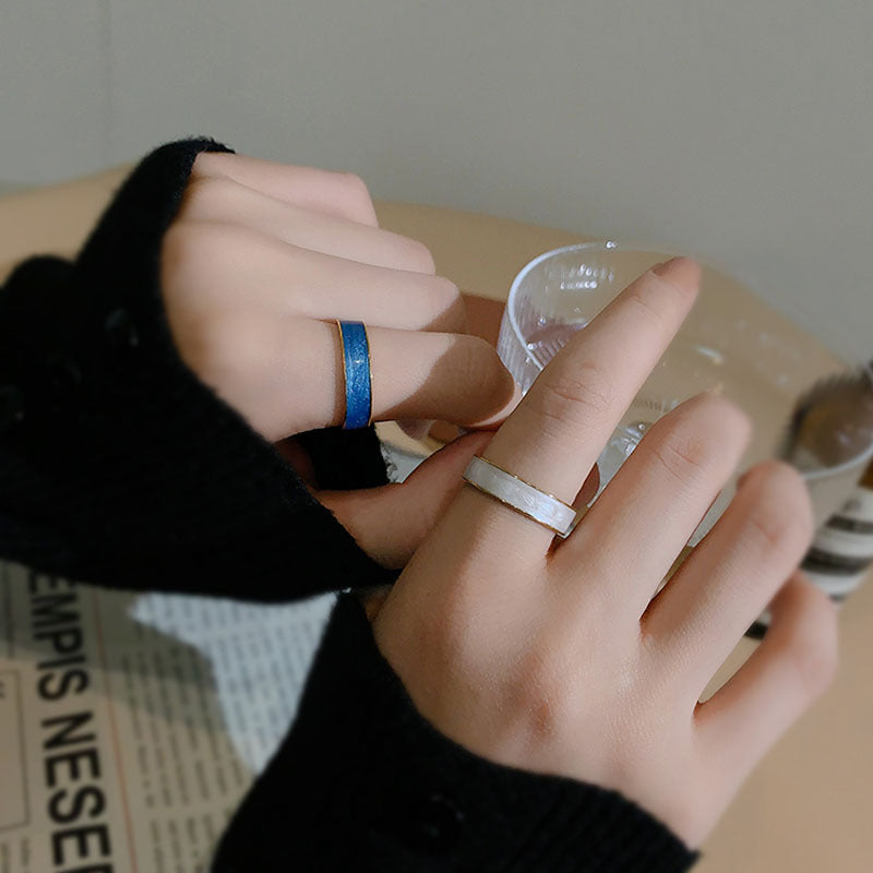 Blaue Damen-High-Sense-Ringe aus Titanstahl