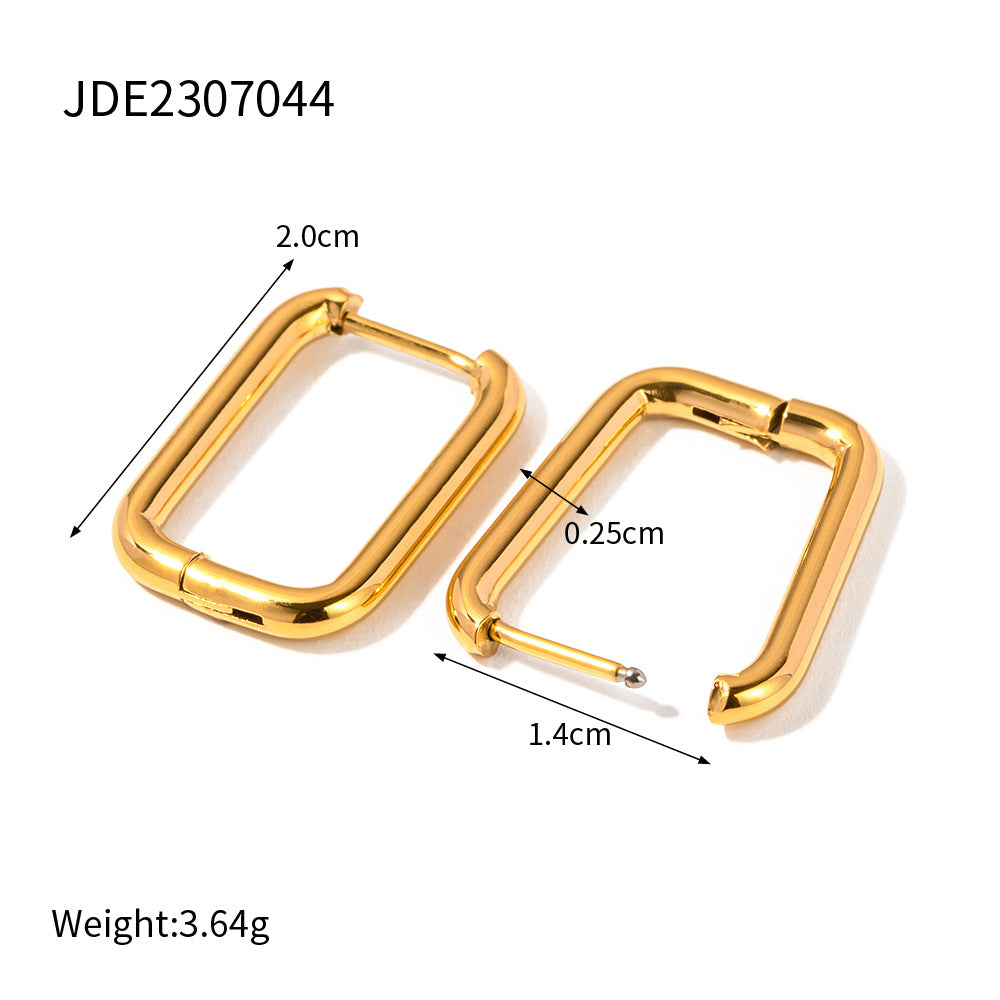 Women's Style Elegant Titanium Steel Stainless Gold Earrings