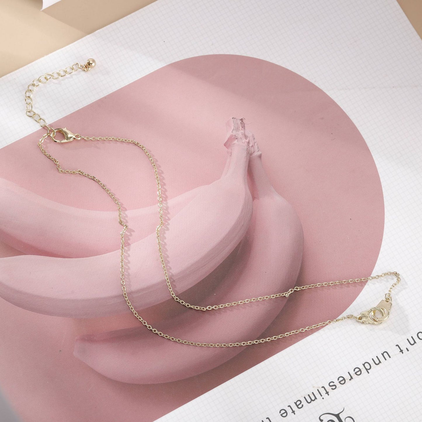 Women's Fashion Double Buckle Summer Chain Golden Necklaces