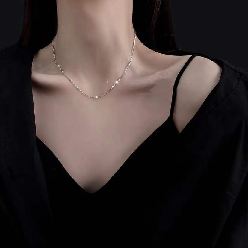Women's Sterling Sier Sweater Chain Simple Chopin Necklaces