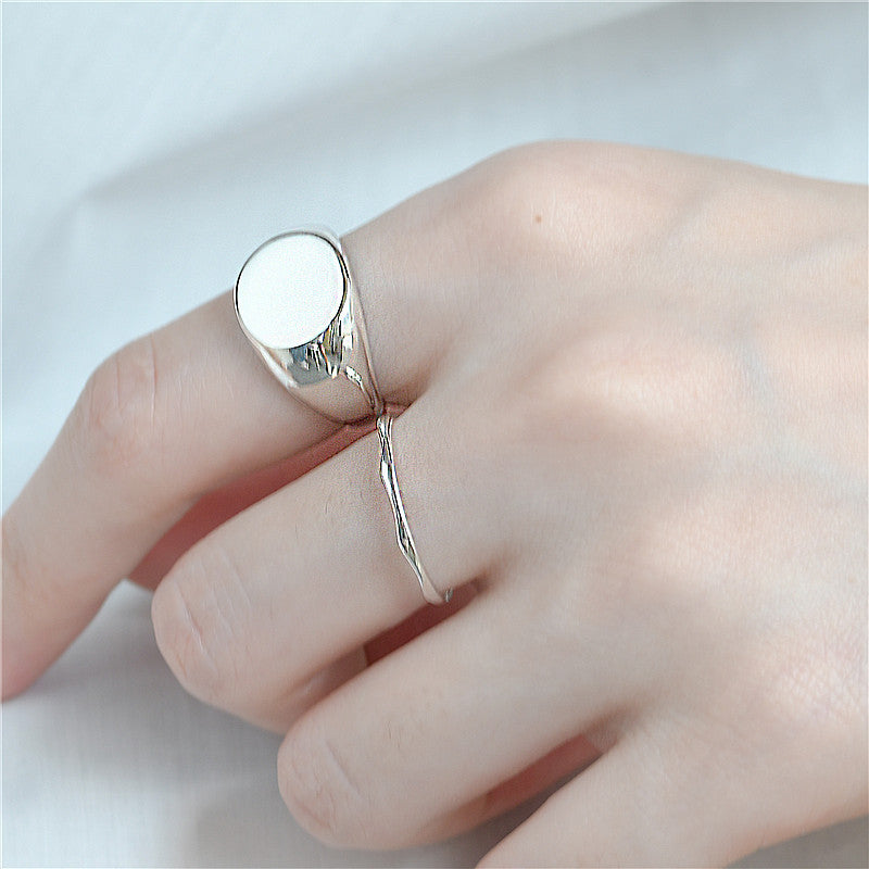 Women's Glossy Texture Minimalist Eye-catching Korean Geometric Rings