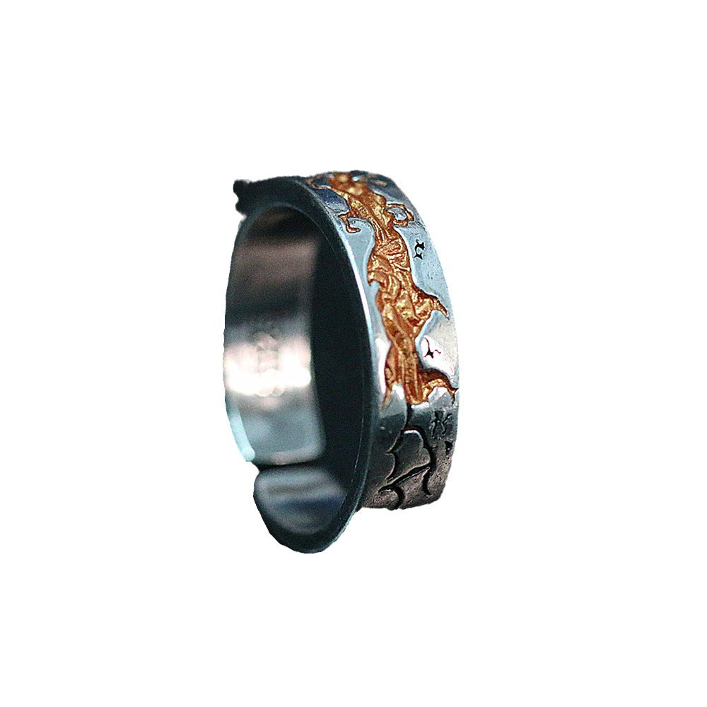 Damen & Herren Chiba Cold Style Niche Transformation Marcasite Ancient Couple Fashion Ringe