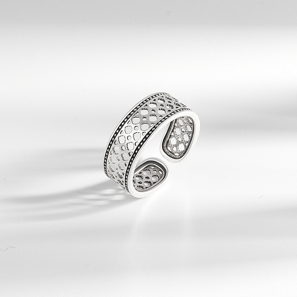 Fashion Personality And Creativity Hollow Plum Sterling Rings