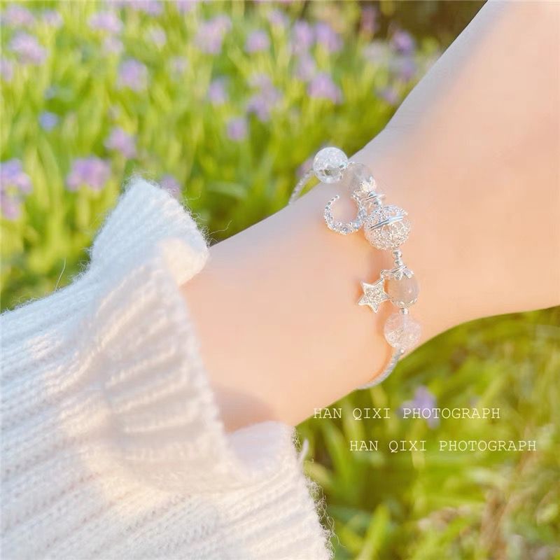 Moon Natural Jade Gold Süße Girly Armbänder