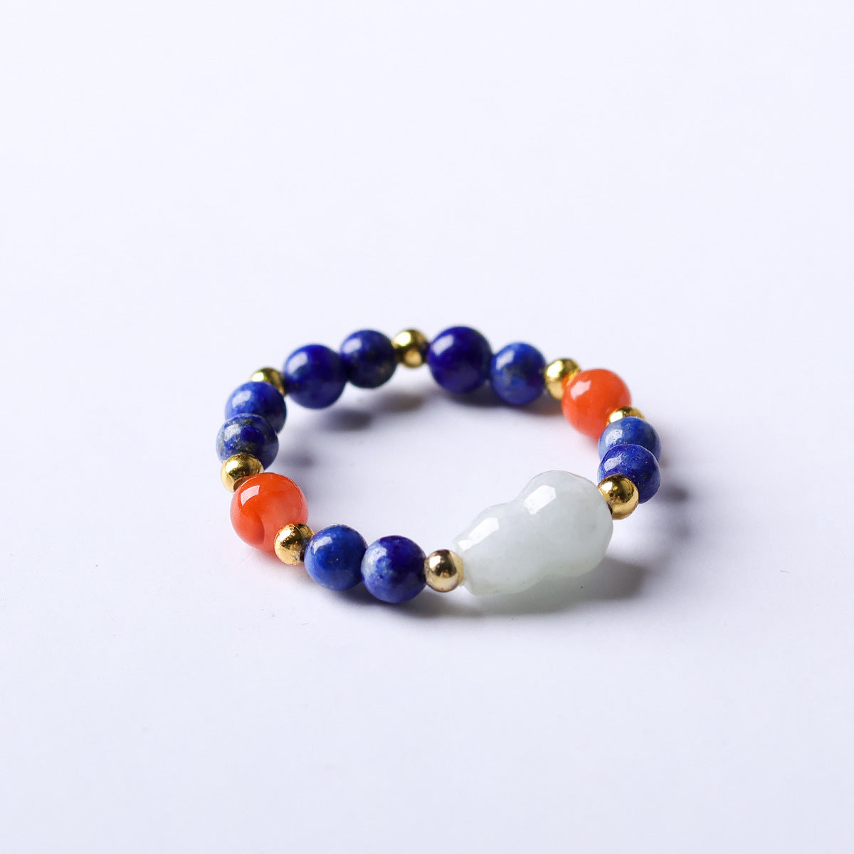 Red Agate Jade Gourd Crafts Chinese Rings