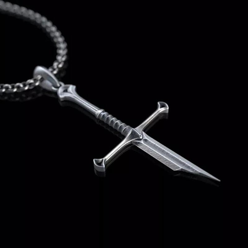 Sier – colliers avec pendentif en forme d'épée brisée, croix de samouraï
