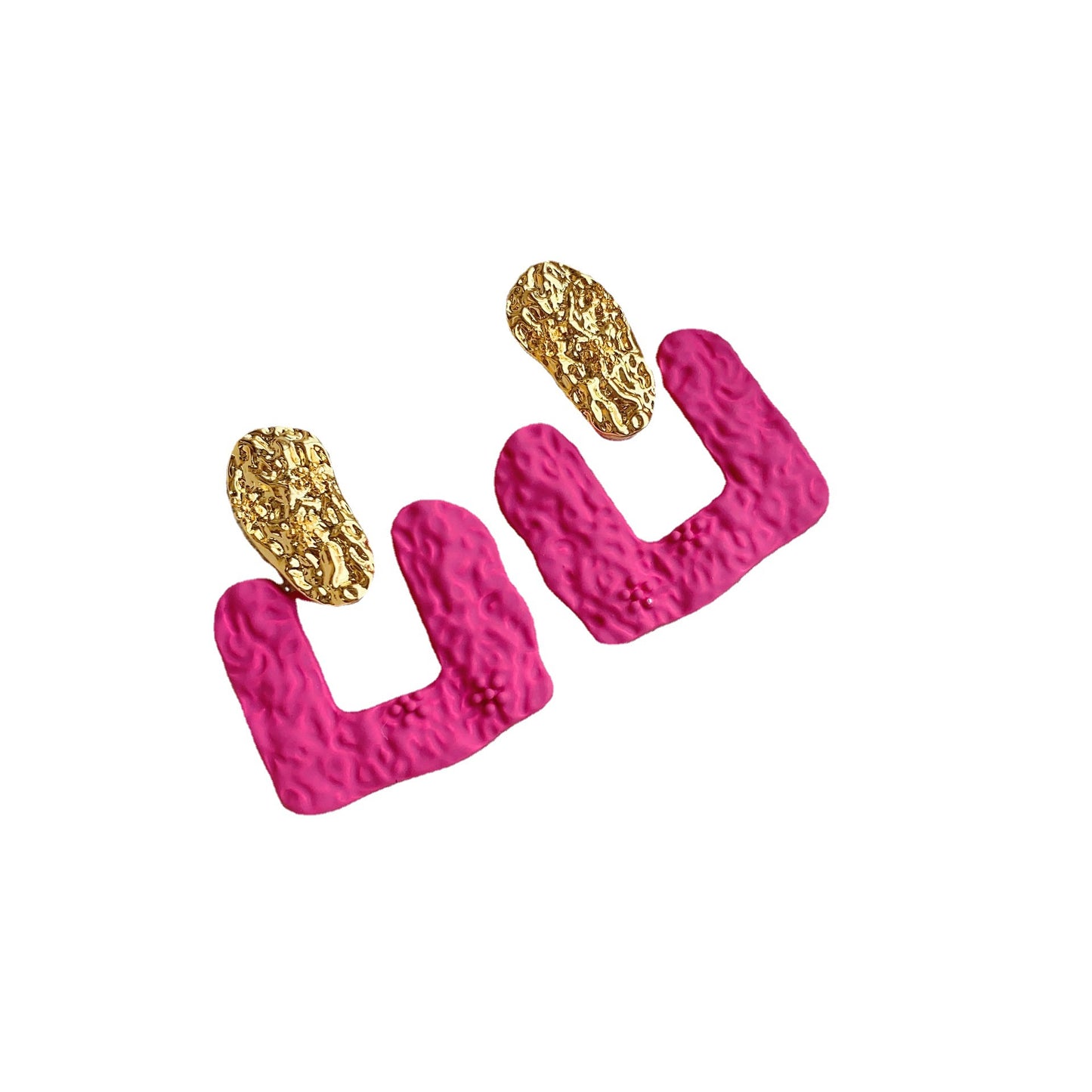 Fashion Square Kontrast Weibliche Persönlichkeit Rose Rot Ohr Ohrringe