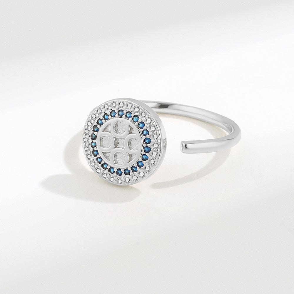 Gold Micro Inlaid Zircon Geometric Rotatable Rings