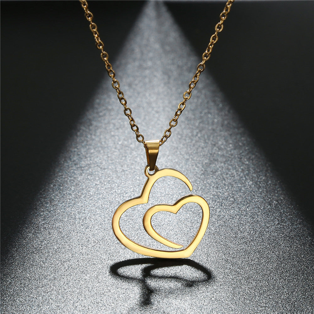 Pendentif en acier inoxydable titane plaqué or colliers mère