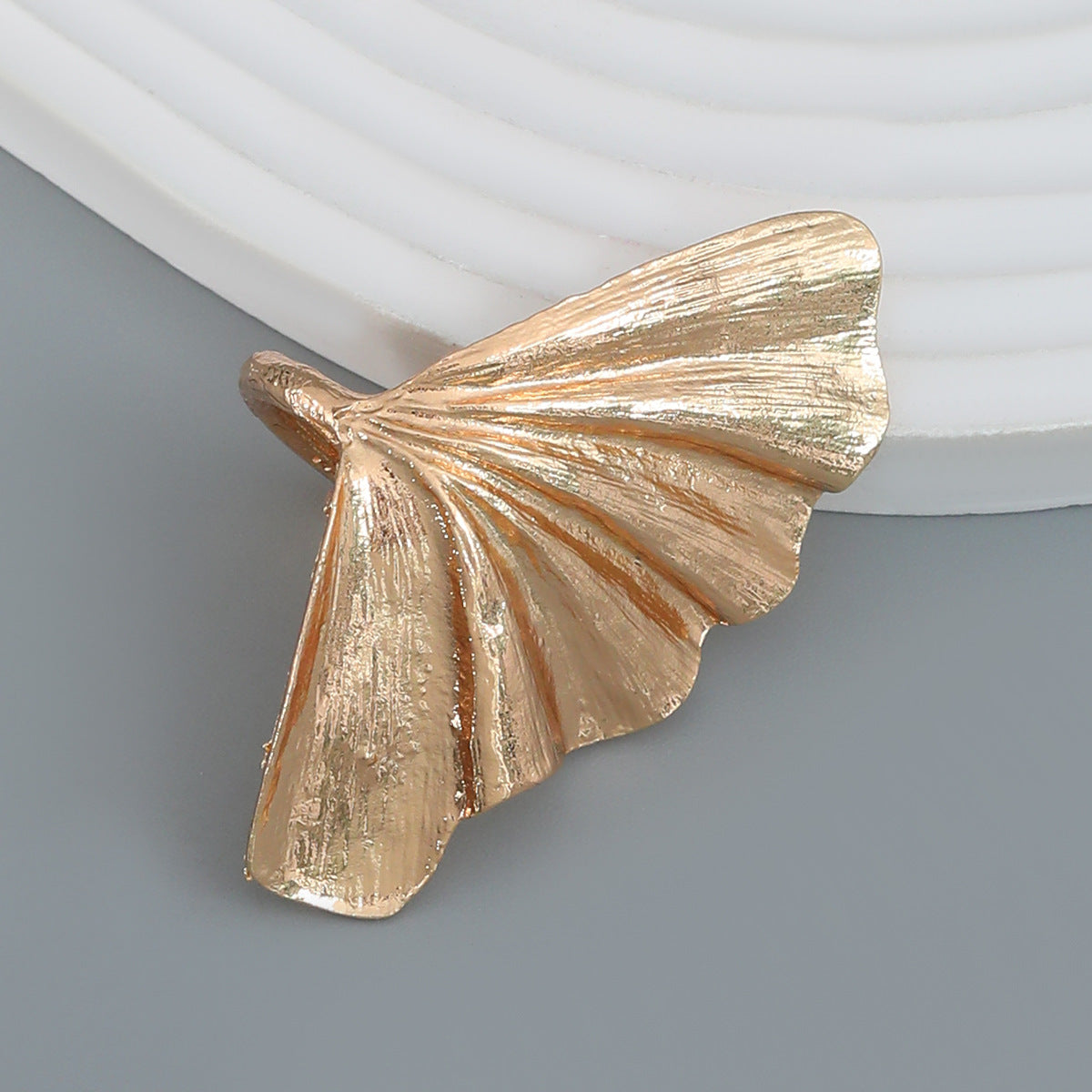Alloy Flower Female Trendy Metal Leaf Rings