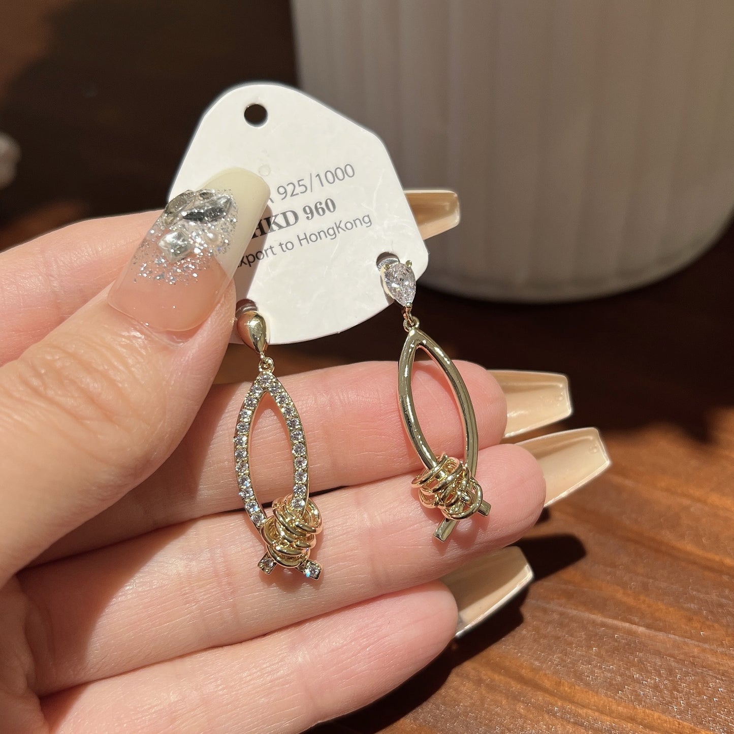 Women's Niche Design Zircon Cross For Light Earrings