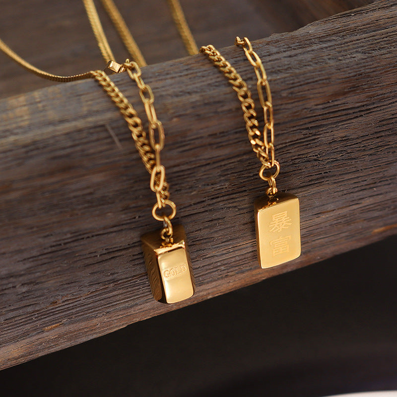 Luxury Double-sided Pendant Stitching Simple Trendy Necklaces