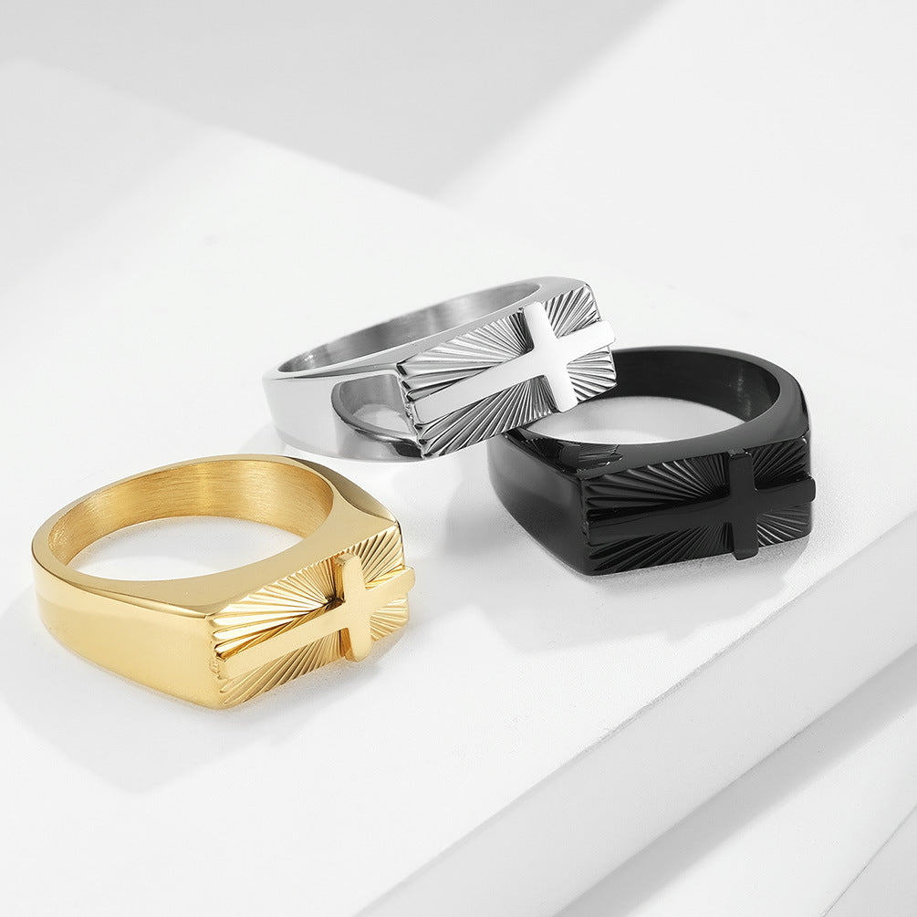 Men's Stainless Steel Seal Holy Guardian Vintage Rings