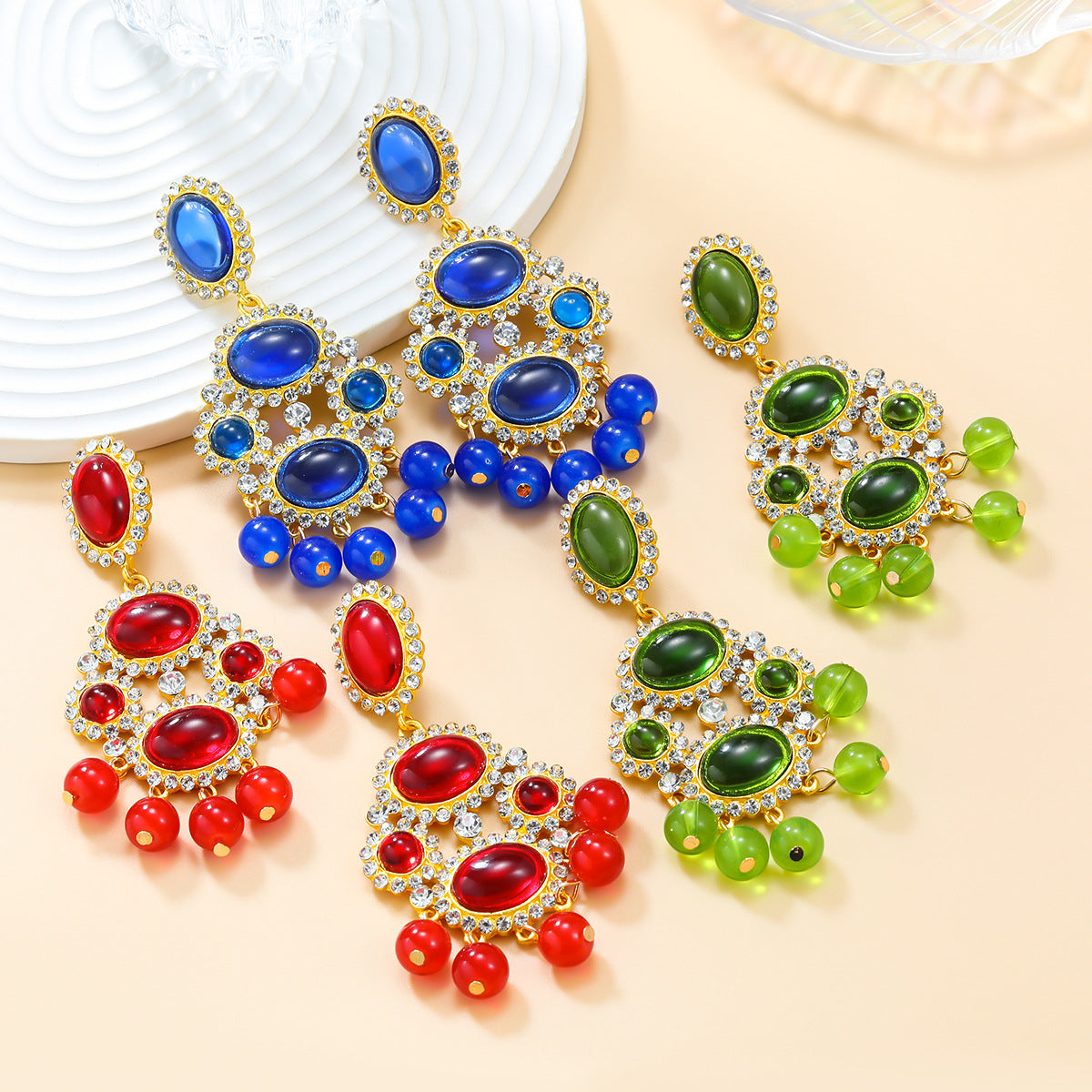 Women's Exaggerated Retro Tassel Bohemian Ethnic Style Earrings
