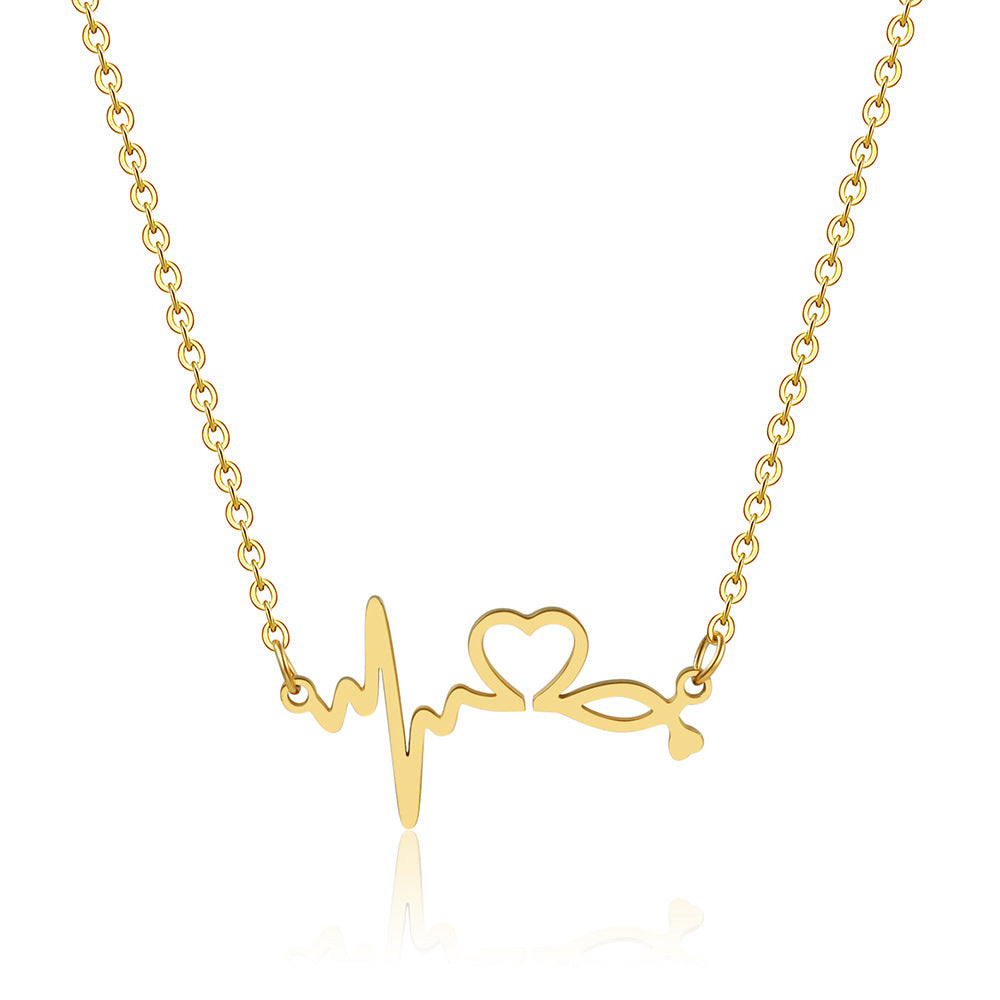 Pendentif en acier inoxydable titane plaqué or colliers mère