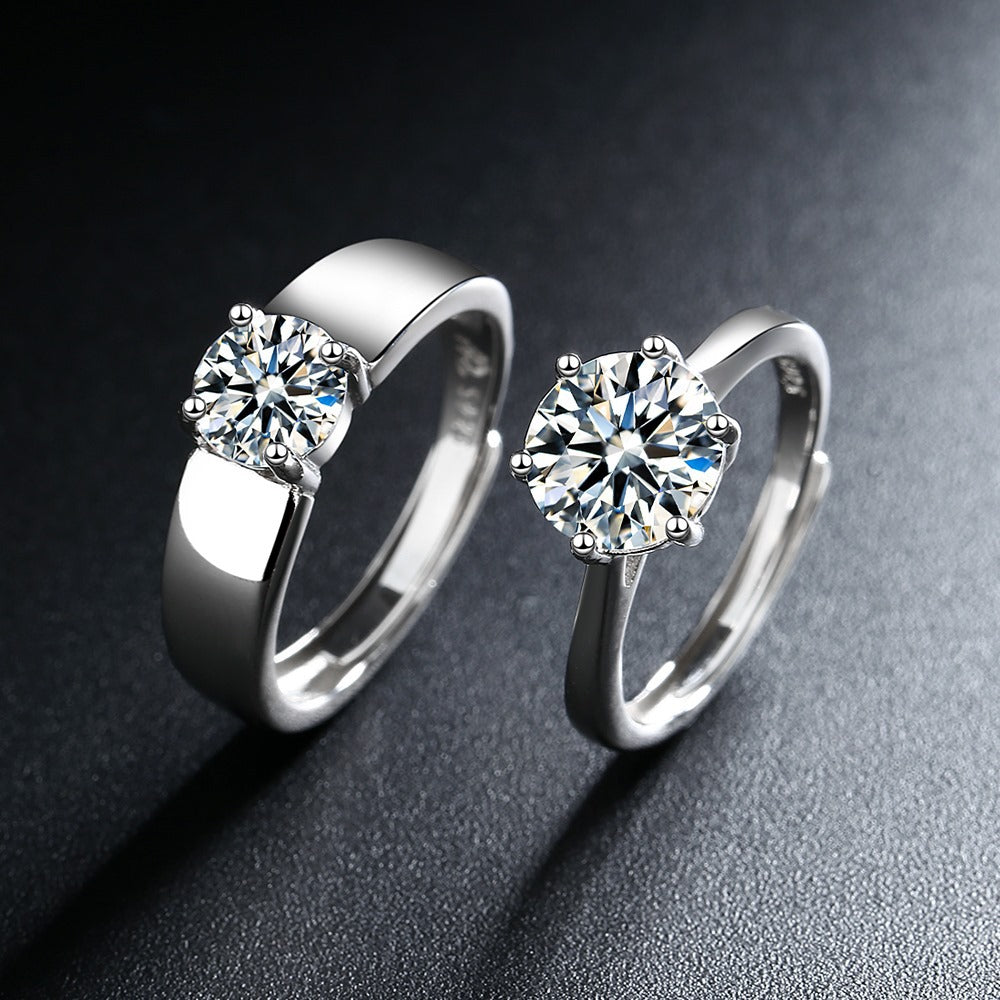 Offene Diamantringe mit frischem, schlichtem Zirkon im koreanischen Stil