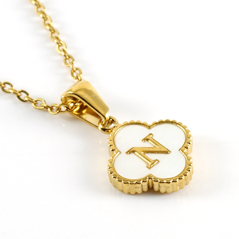 Women's Four-leaf Clover Pendant Stainless Steel Gold Necklaces