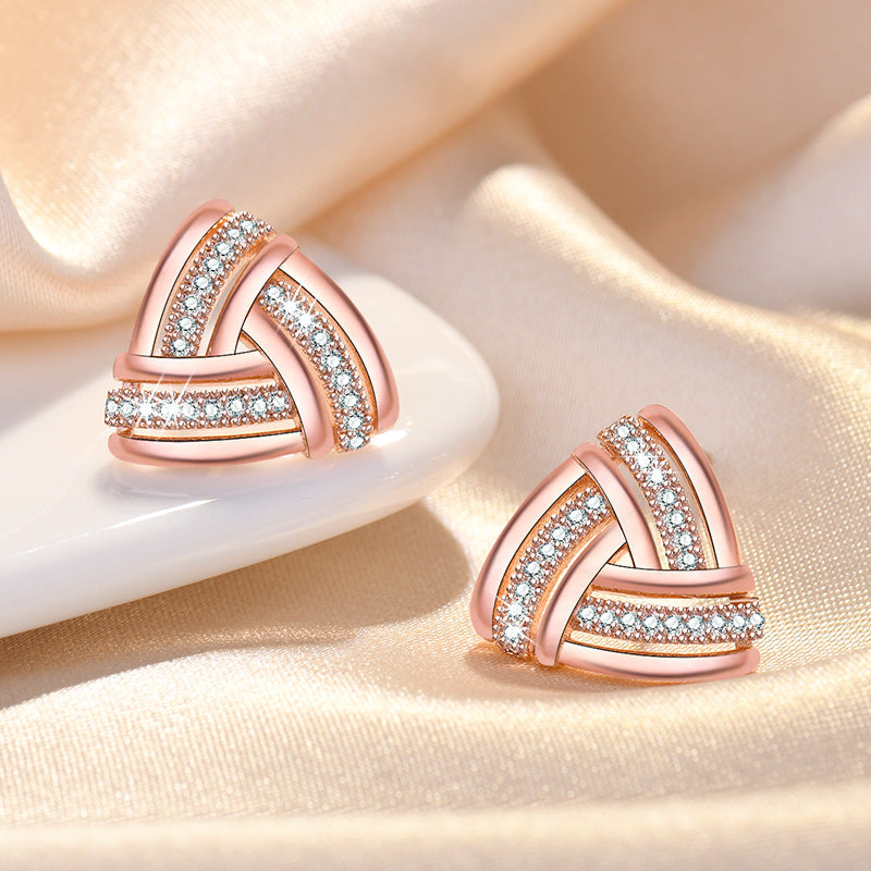 Women's Temperament Classic Style Design Sense Everyday Joker Woven Earrings