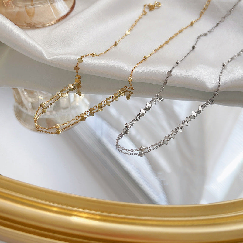 Women's Simple And Personalized Elegant Short Shining Star River Choker Necklaces