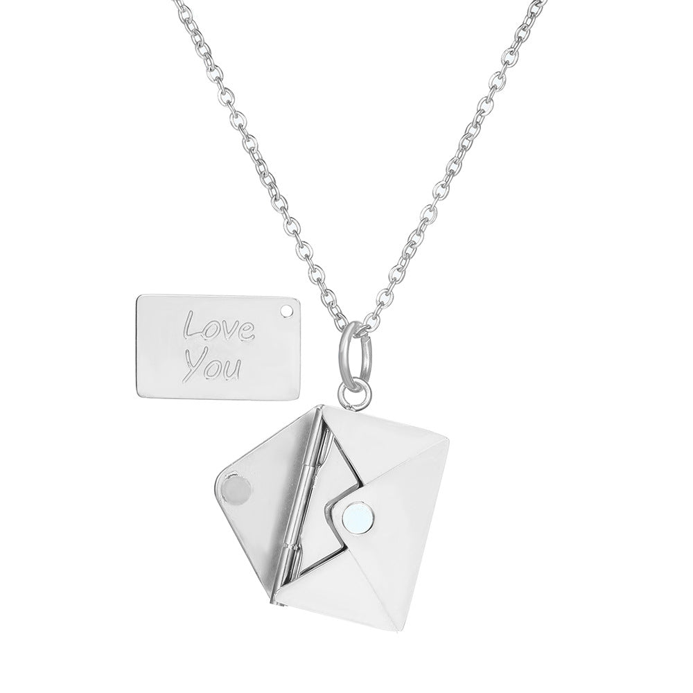 Can Open Envelope Female Colorfast Valentine's Day Gift Stainless Necklaces