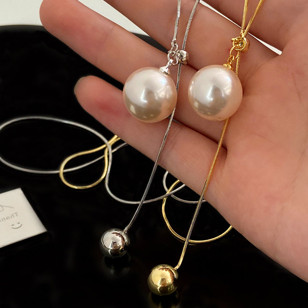 Women's Drawable Pearl Cold Style Fashionable Personality Minimalist Elegant Necklaces