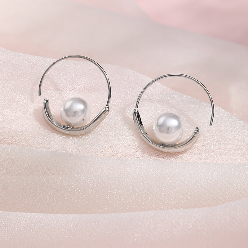 Retro Advanced Sense Pearl Female Light Luxus Ohrringe