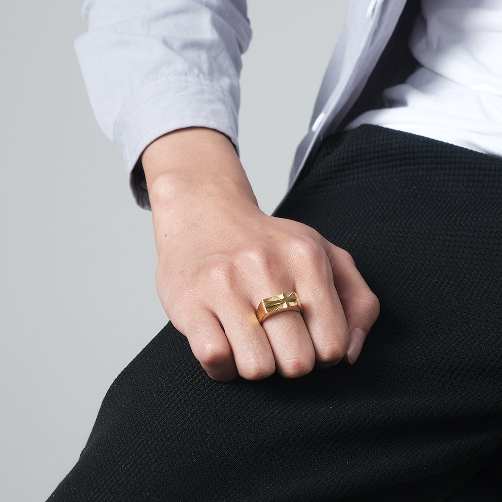 Men's Stainless Steel Seal Holy Guardian Vintage Rings