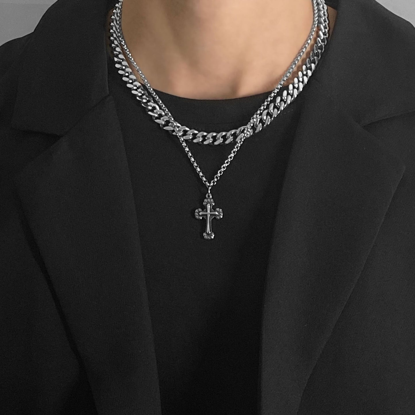 Women's & Men's & Titanium Steel Retro Dark Street Matching Necklaces