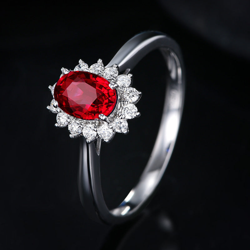 Bunte Edelstein-Prinzessin-Verlobungsringe für Damen, klassische Voll-Strass-Zirkon-Ringe