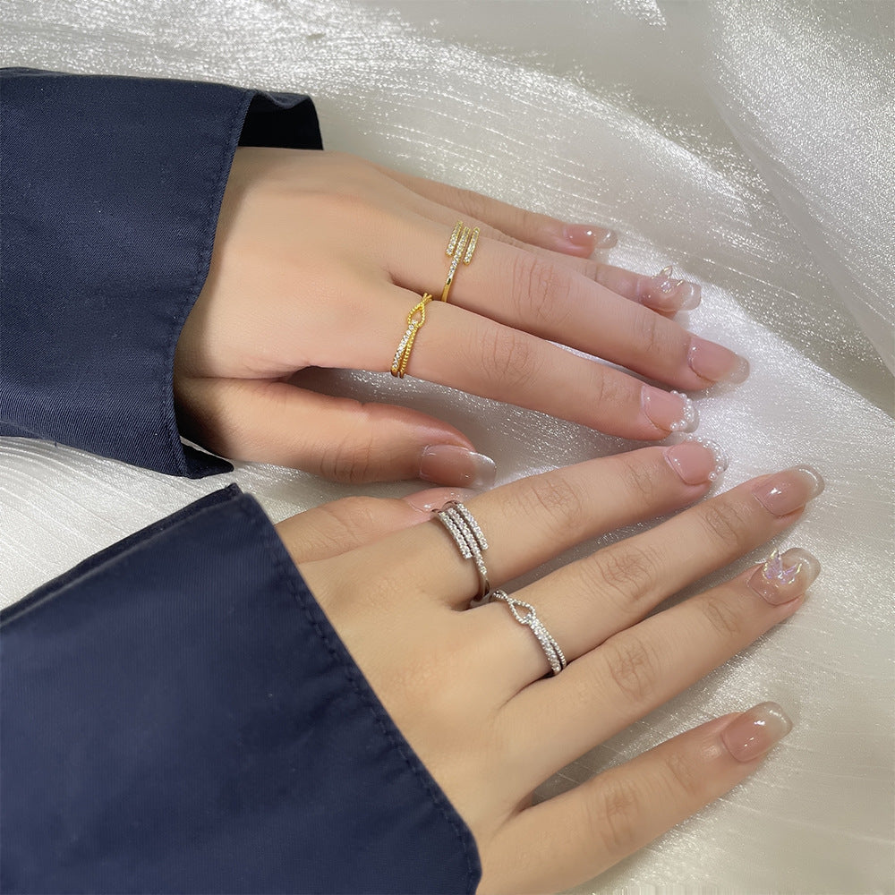 Gu Niche Geometrische offene Zeigefinger-Frauenringe