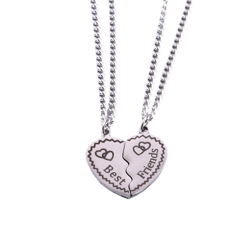 Accessories Fashion Good Friend Heart-shaped Letter Necklaces