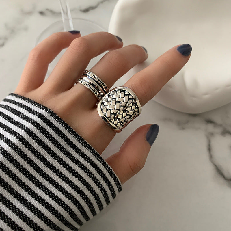 Offene Hip-Hop-Ringe im Retro-Stil für Damen mit eleganter Skala