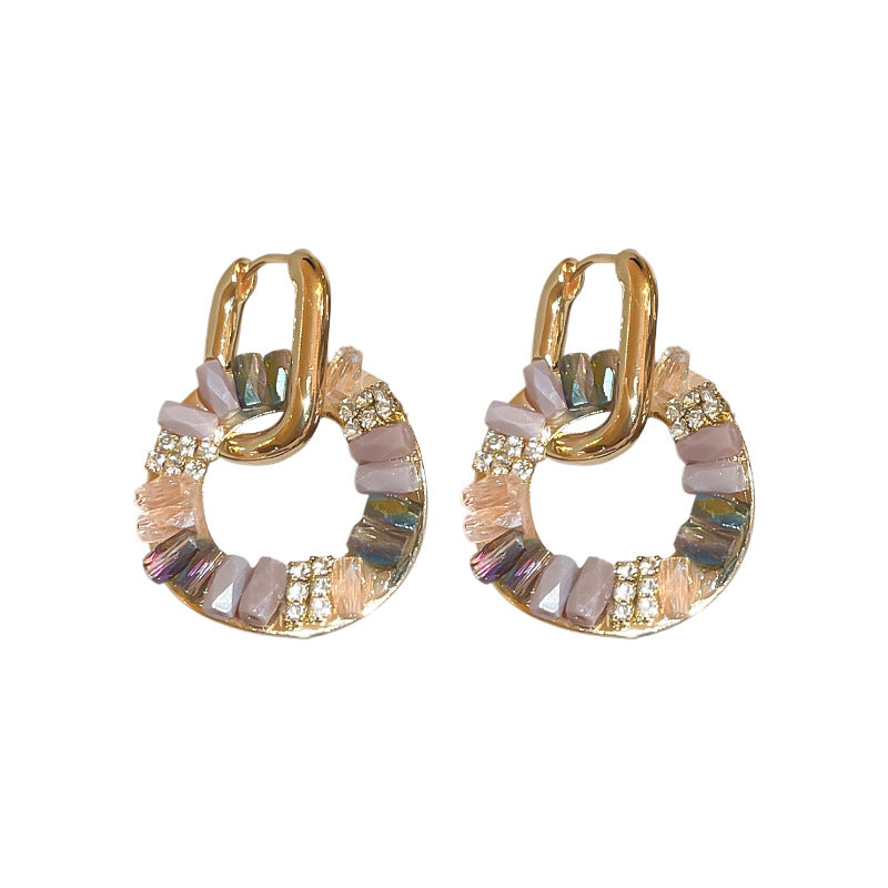 Women's Artificial Crystal Circle Geometry Clip Light Luxury Rings