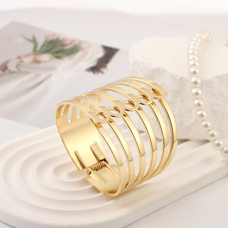 Alloy Design Fashion Wide Edge Hollow Bracelets