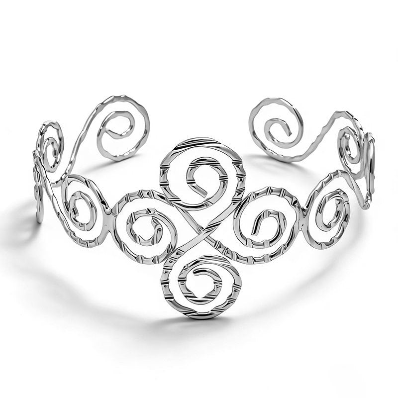 Personality Street Style Retro Metal Circle Opening Bracelet
