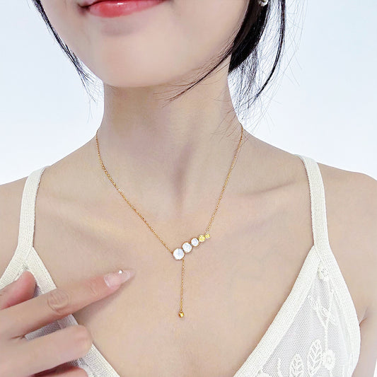 Women's Fashion Tassel Niche Temperament Simple High-grade Titanium Necklaces