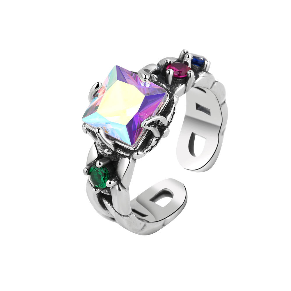 Gradient Colorful Female Autumn Niche Design Rings