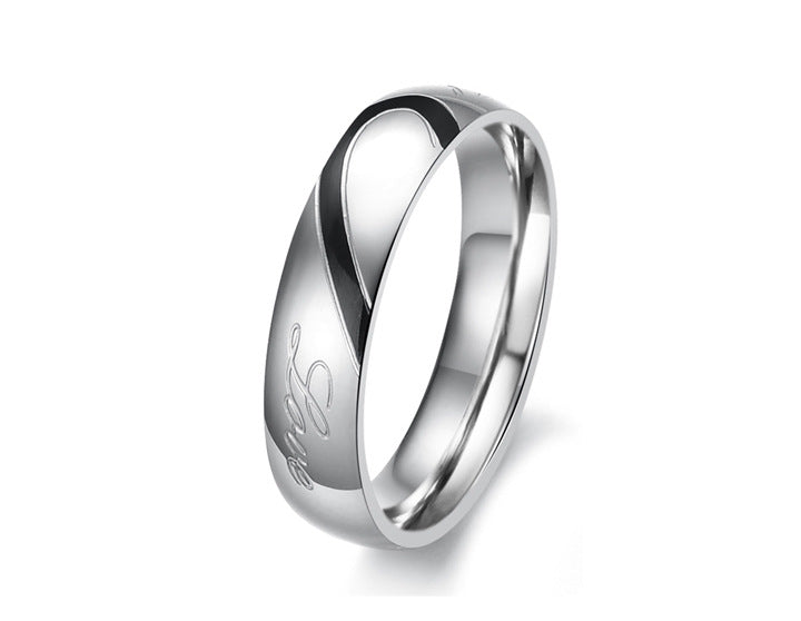 Jewelry Heart-shaped Puzzle Titanium Steel Valentine's Rings