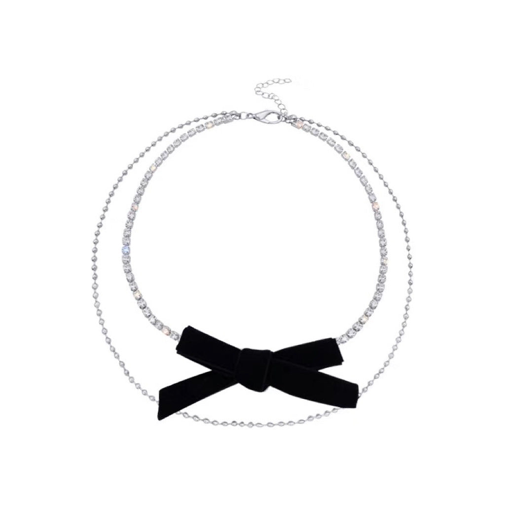 Women's Pure Desire Style Veet Bow Ornament Necklaces
